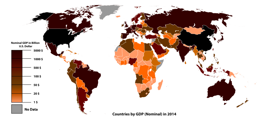 نقشه توسعه جهانی جی دی پی